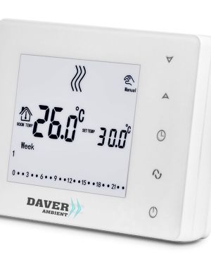 Termostat programabil,DVR.05RF cu butoane tactile, pentru centru de comanda cu unde radio, Daver
