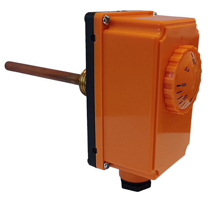 Termostat de imersie cu teaca cu filet 1/2″, reglabil 0…90°C, Daver