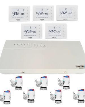 Pachet automatizare WIRELESS pentru incalzire din distribuitor cu 5 zone, Daver