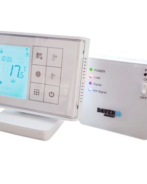 Termostat smart 21006RFWIFI, programabil prin telefon, cu unde radio, pentru control centrala / centru de comanda, Daver