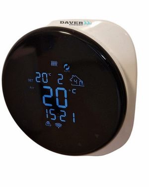 Kit smart pentru separarea unei zone de temperatura, cu termostat WIFI si electrovana 1/2″cu olandez, 220V, Daver