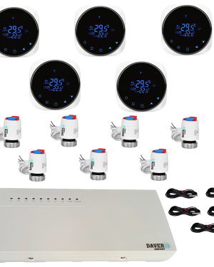 Pachet automatizare SMART pentru incalzirea in pardoseala cu 5 zone, Daver