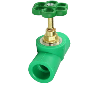 Robinet PPR verde cu ventil, pentru reglaj debit, Ø32, PN25