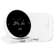 Termostat wireless WIFI SMR017 cu receptor RF, controlat prin telefon, pentru comanda centrala, pompa de circulatie si electrovana/actuatoare, Daver