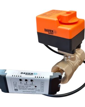 Vana 2 cai rotativa 1″ cu servomotor 230V/50Hz, buton de control manual si releu WIFI cu comanda de pe telefonul mobil, Daver