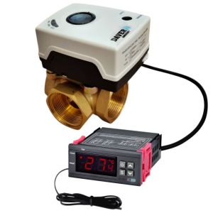 Vana de amestec 3 cai de 1.1/2″ cu servomotor 220V/50Hz si controler electronic de temperatura cu senzor extern NTC, pentru incalzire / racire, Daver