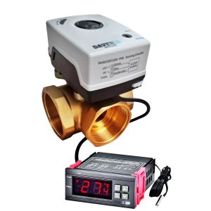 Vana de amestec 3 cai de 2″ cu servomotor 220V/50Hz si controler electronic de temperatura cu senzor extern NTC, pentru incalzire / racire, Daver