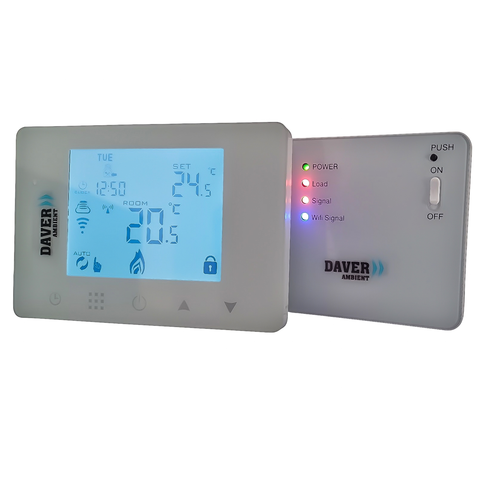 Termostat smart wireless ZigBee cu receptor compatibil cu telefonul prin Tuya sau SmartLife, pentru control centrala, Daver