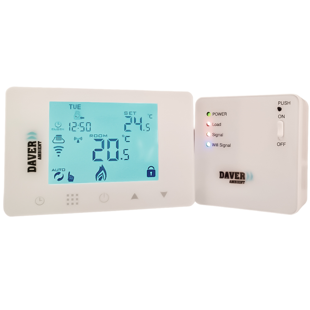 Termostat smart wireless ZigBee cu receptor compatibil cu telefonul prin Tuya sau SmartLife, pentru control centrala, Daver